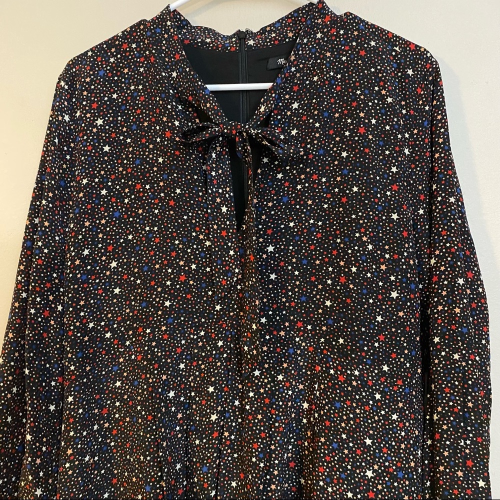 Madewell Long Sleeve Dress - Black with Multicolor Speckles - Picture 7 of 9